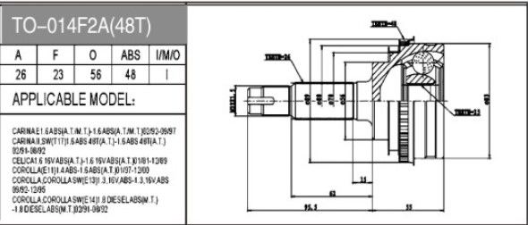 AKS KAFA DIS (26*23*56*48-ABSLI)- COROLLA 95-01