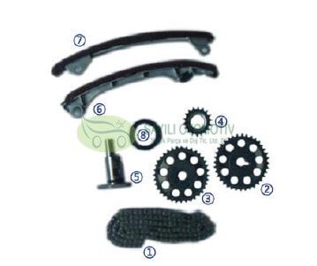 ZINCIR SETI COROLLA 02-07 1.8 2ZZ-GE / MR2 01- (8 PARCA)